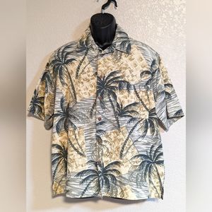Mens Caribbean Pineapple tropical button up shirt size XL